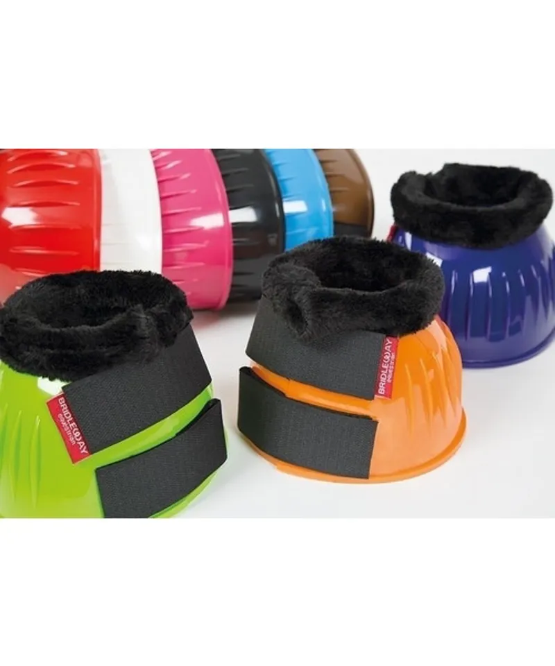 Bridleway Fleece Trimmed Over Reach Boots Blue